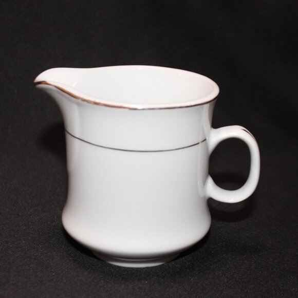 Vintage Lynns Fine China Teapot and Creamer White with Gold Trim - Picture 3 of 15